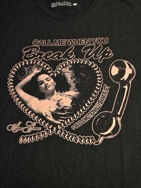 Selena Gomez Womens 3X Black Call Me When You Break Up Graphic Tee NWOT
